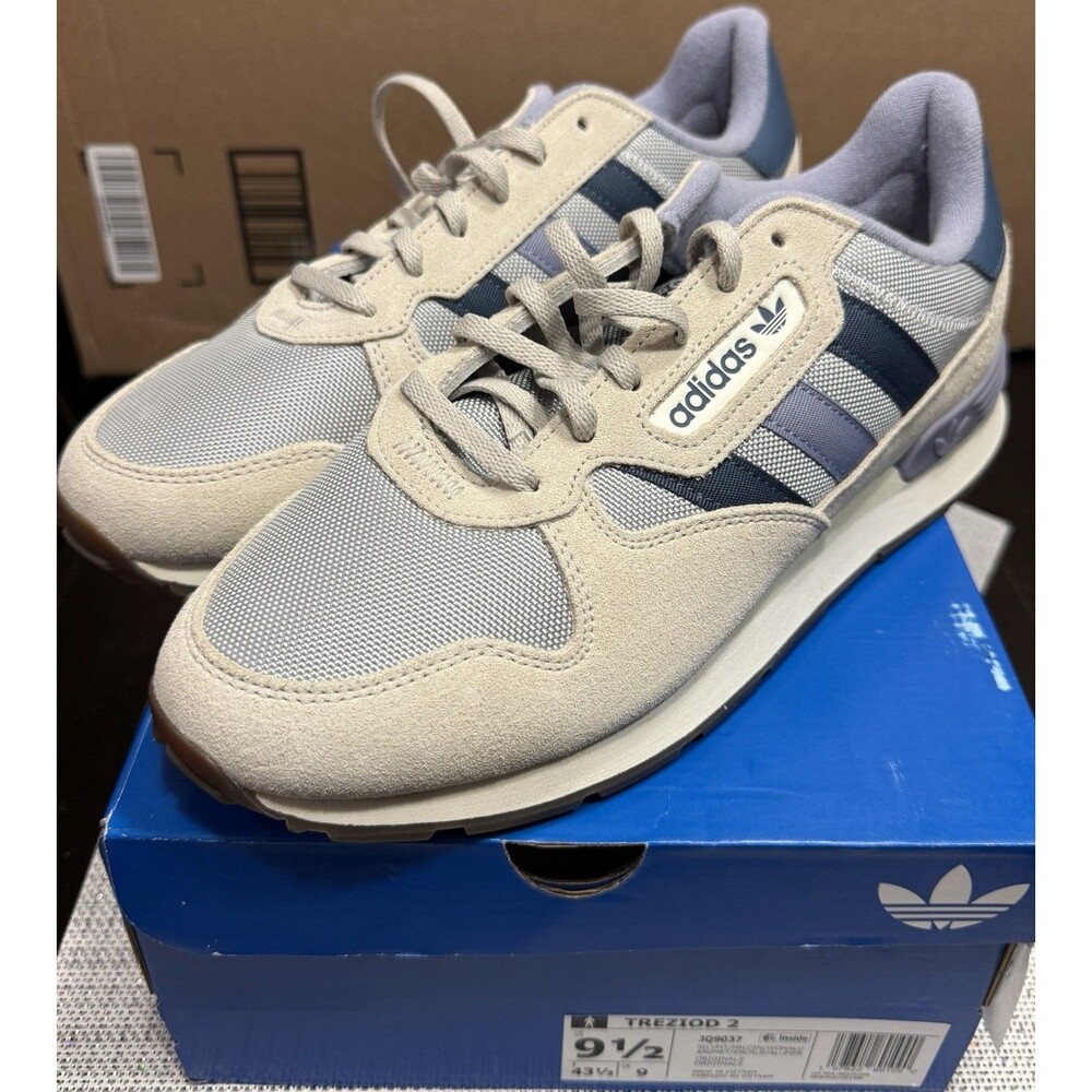 NIB Adidas Treziod 2 Men Size 9.5 Casual Shoes Silver Metallic Blue New